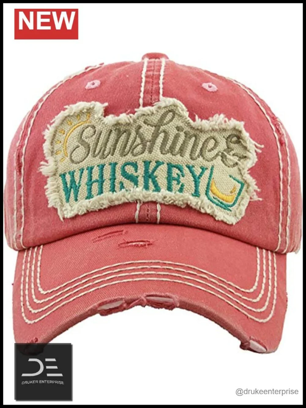 Distressed Baseball Cap Embroidered Patch Cotton Trucker Hat Adjustable